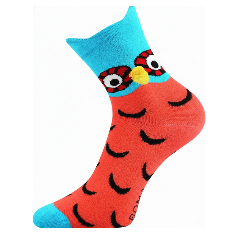 Ponožky 3D Fuski Boma - sova - oranžová