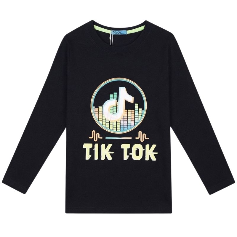 Chlapecké tričko KUGo T.T.- dlouhý rukáv - černá barva