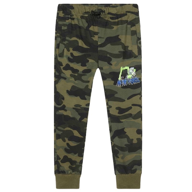 KUGO MT0571 Chlapecké maskáčové tepláky khaki
