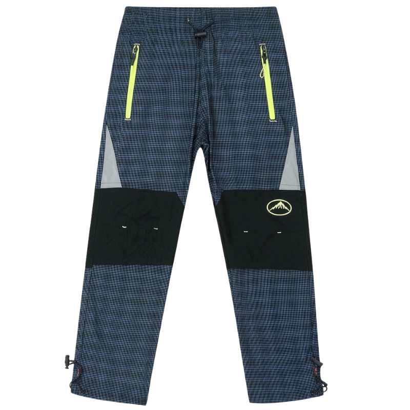 KUGO G9625 Dětské outdoorové kalhoty černá/tm.modrá (zelené zipy)