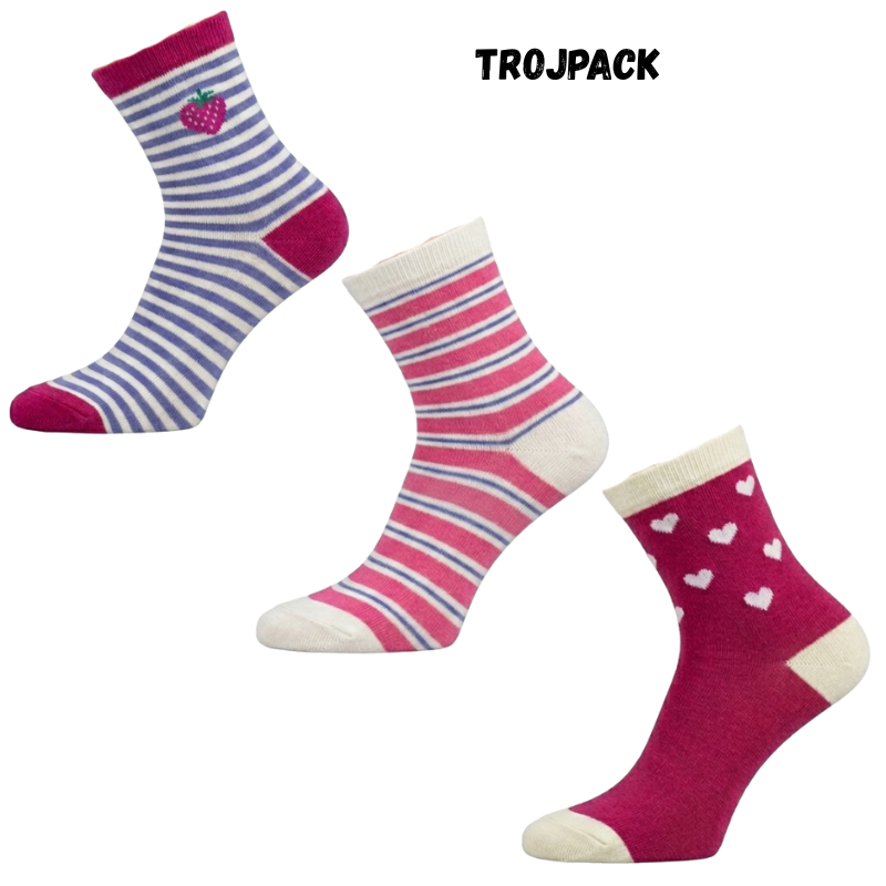 Rota A703 Dívčí thermo klasické ponožky trojpack