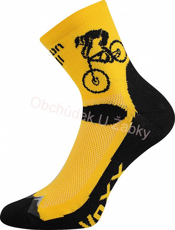Pánské cyklistické ponožky žlutá/černá Ralf Bike Fuski Boma