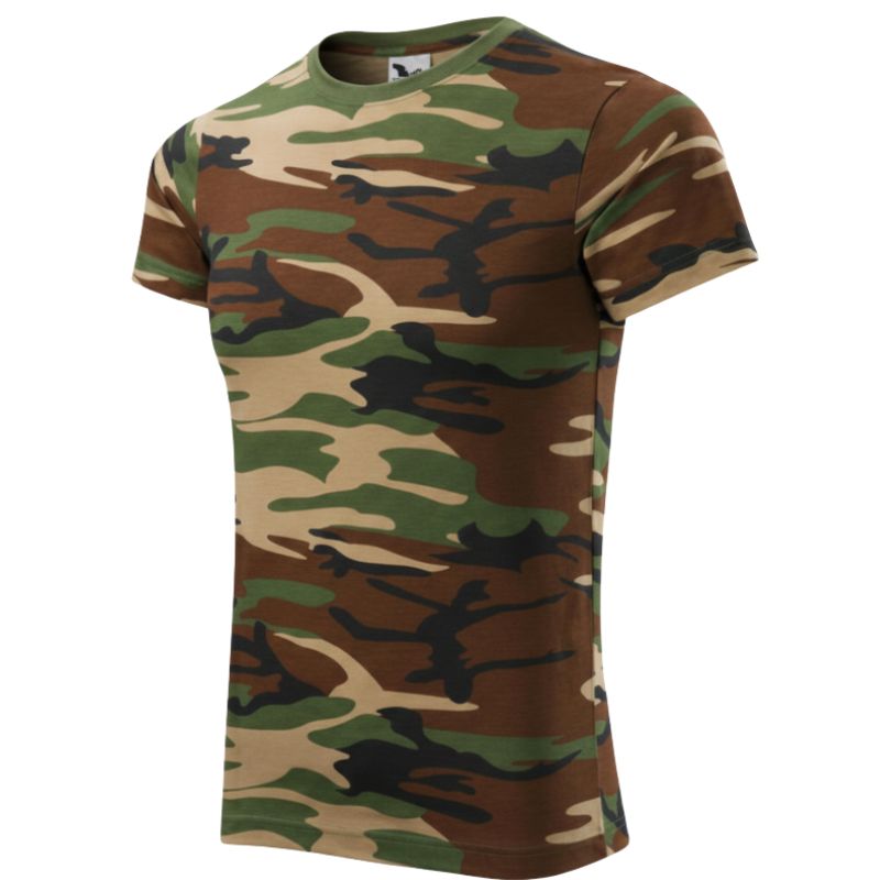 Malfini Camouflage Tričko unisex hnědé