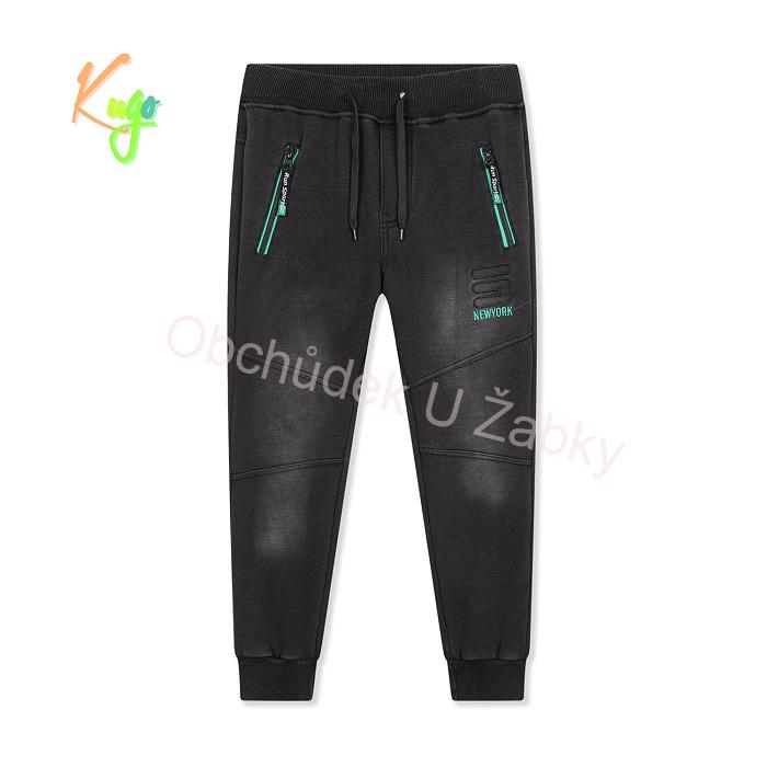 Chlapecké zateplené riflové tepláky černé FK0318