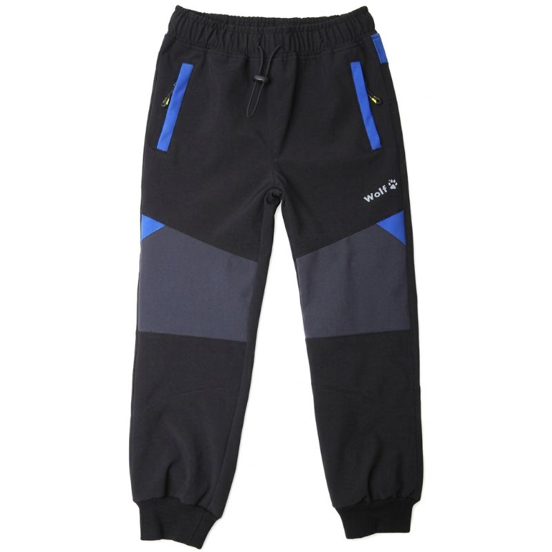 Dětské softshellové kalhoty WOLF černé B2483