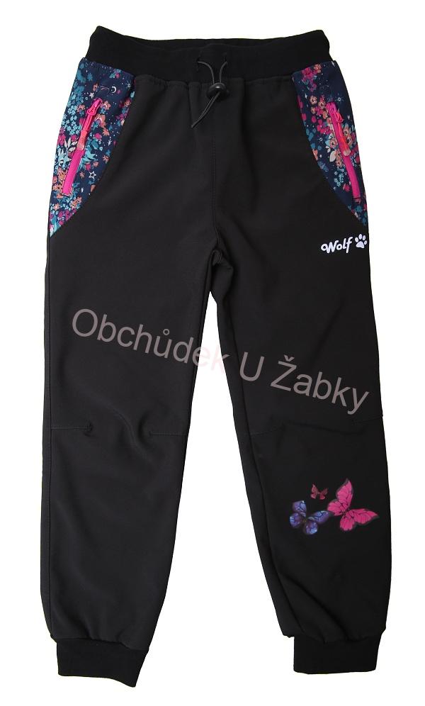 Dívčí softshellové kalhoty WOLF černé B2481