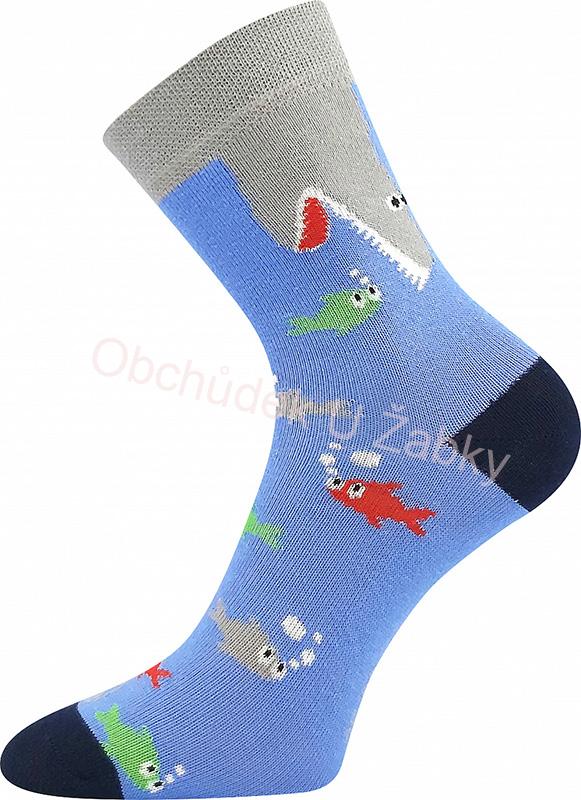 Chlapecké ponožky Woodik modré ryby Fuski Boma Voxx