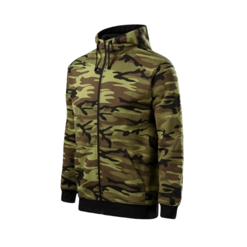 Pánská maskáčová mikina teplejší CAMO Zipper khaki Malfini