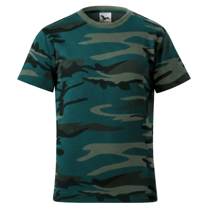 Malfini Camouflage Tričko dětské petrol
