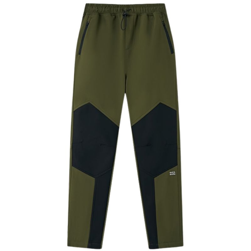 Chlapecké SOFTSHELLOVÉ KALHOTY ZATEPLENÉ khaki Wolf B2592
