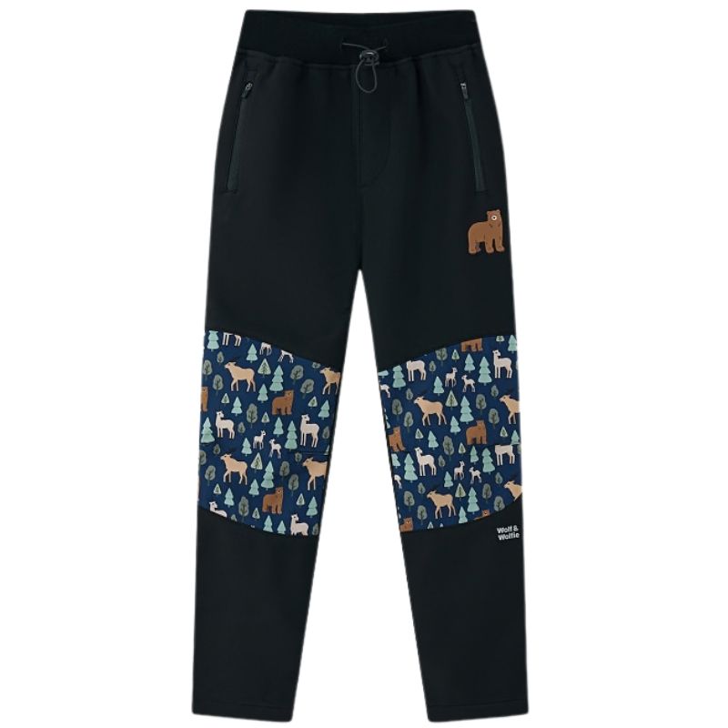 Chlapecké SOFTSHELLOVÉ KALHOTY ZATEPLENÉ černé Wolf B2595