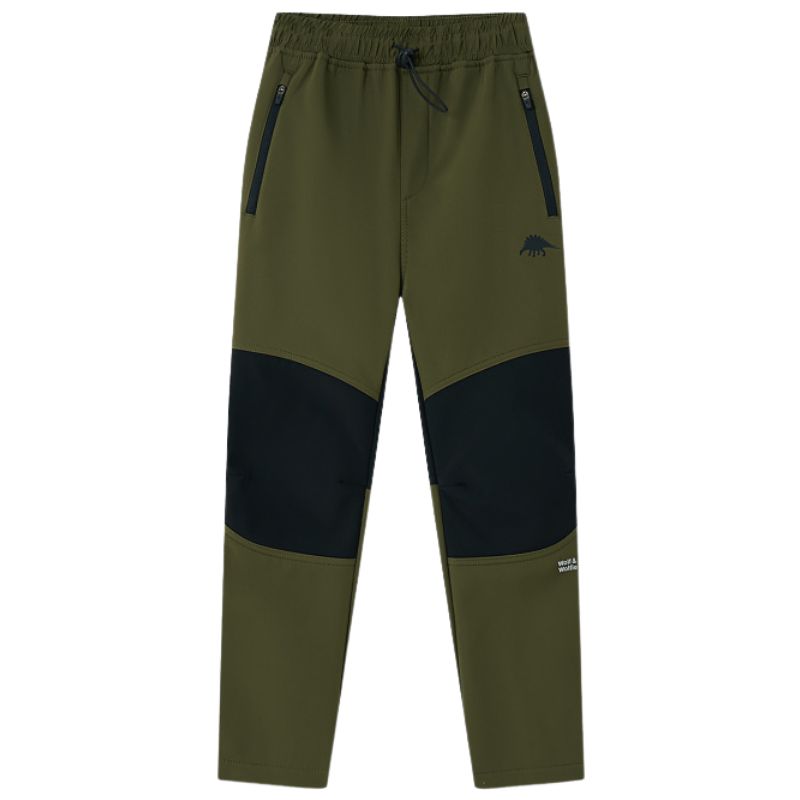 Chlapecké SOFTSHELLOVÉ KALHOTY ZATEPLENÉ khaki Wolf B2595B