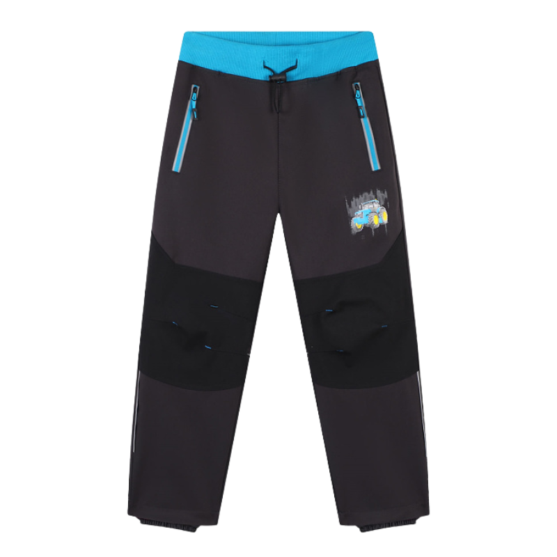 Chlapecké softshellové kalhoty nezateplené šedé Kugo HK5301