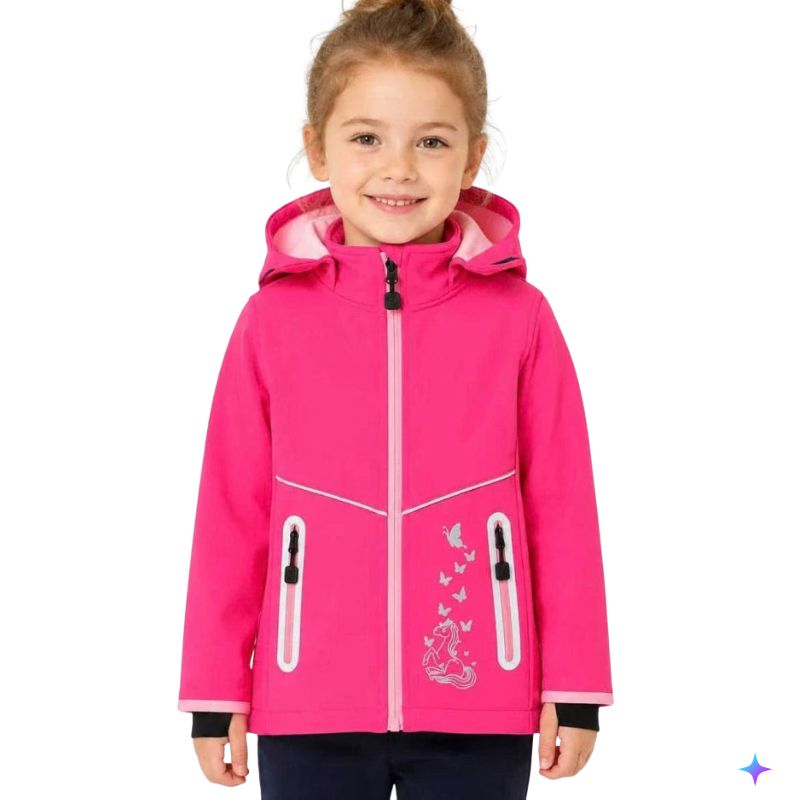 Dívčí softshellová bunda (fleece) růžová HB5868