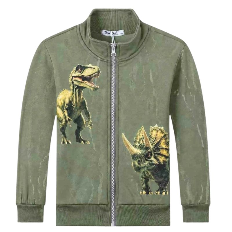 Chlapecká teplejší mikina khaki Kugo DM3753