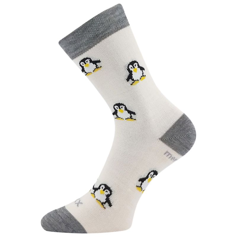 Dětské vlněné merino ponožky režná Penguinik Fuski Boma Voxx