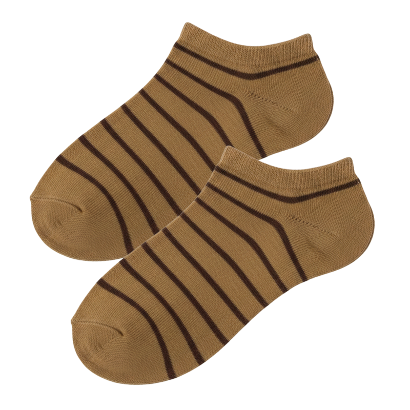 Chlapecké kotníčkové ponožky - hnědé s proužkem Design Socks