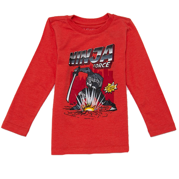 Chlapecké tričko - dlouhý rukáv WOLF - červená barva