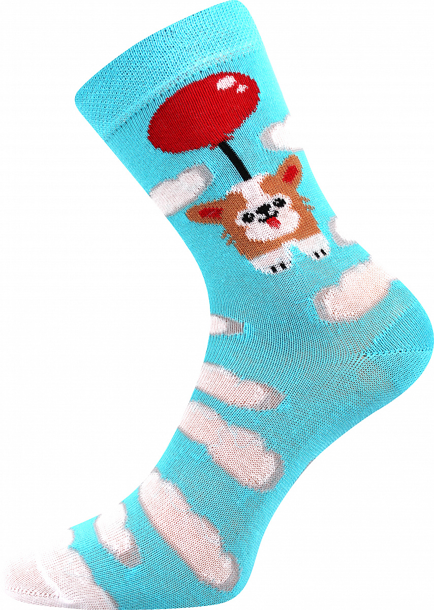 Dívčí ponožky Fuski Boma - tyrkysová - pes