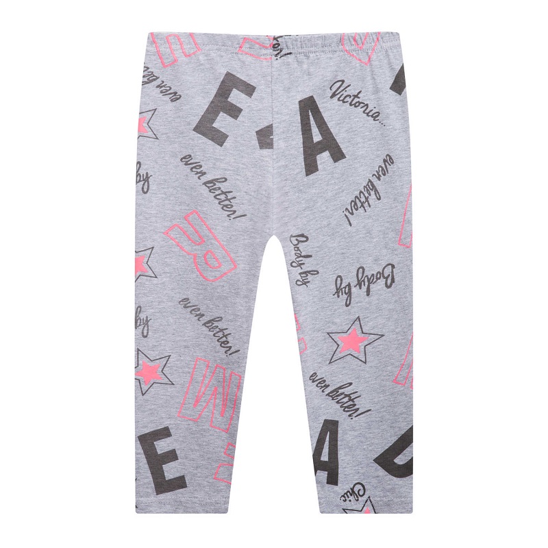 116-146-Dívčí 3/4 legíny KUGO - šedá barva