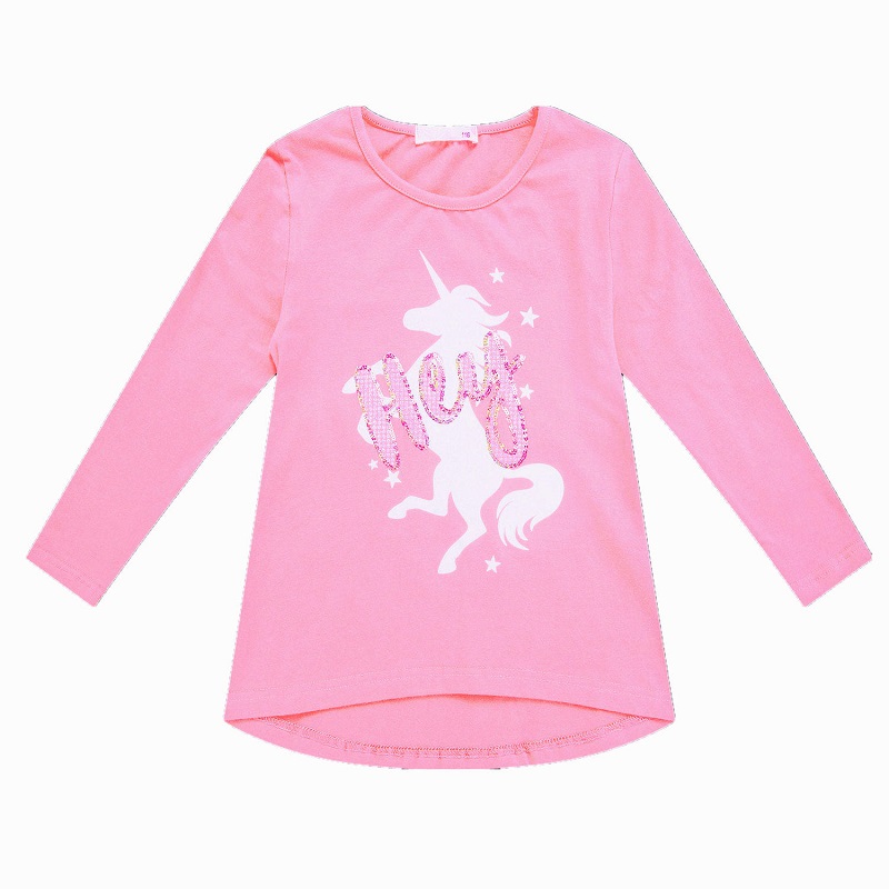 98-116-Dívčí tričko KUGO - dlouhý rukáv - sv.růžová barva