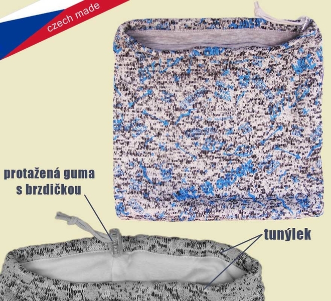 Nákrčník z pleteniny - barva melírovaná
