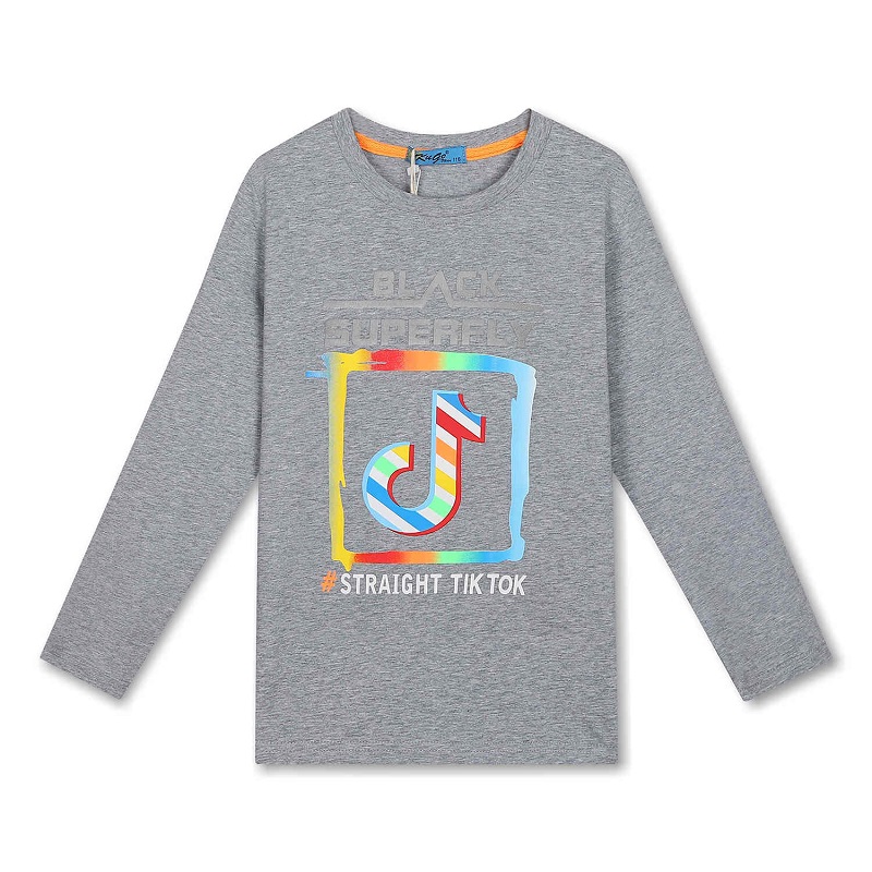 Chlapecké tričko KUGo T.T.- dlouhý rukáv - šedá barva