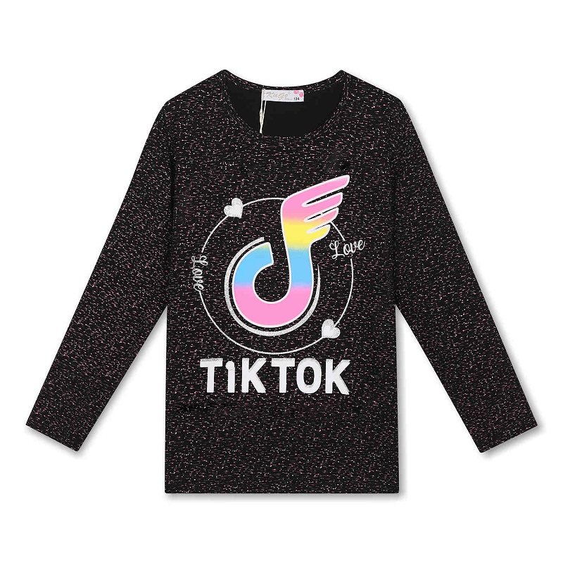 134-164-Dívčí tričko KUGO - dlouhý rukáv -  tm.modrá