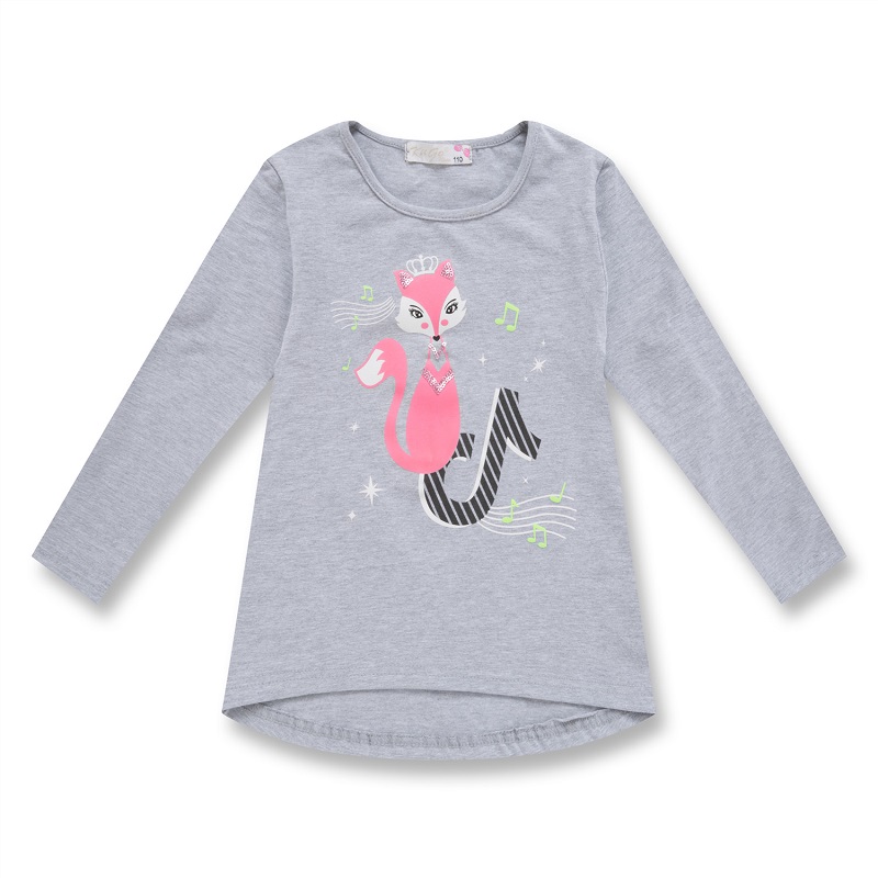 Dívčí tričko KUGO - dlouhý rukáv -  šedá barva