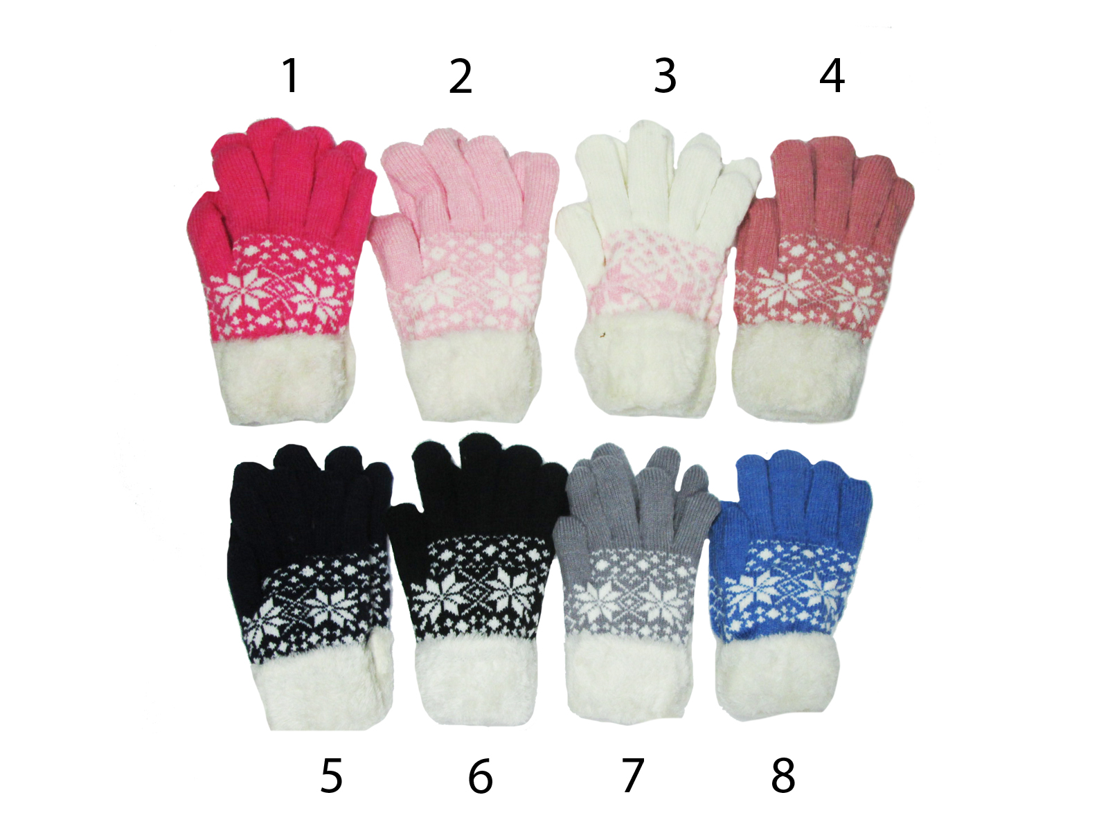 tm.modré-Dívčí teplejší pletené prstové rukavice 