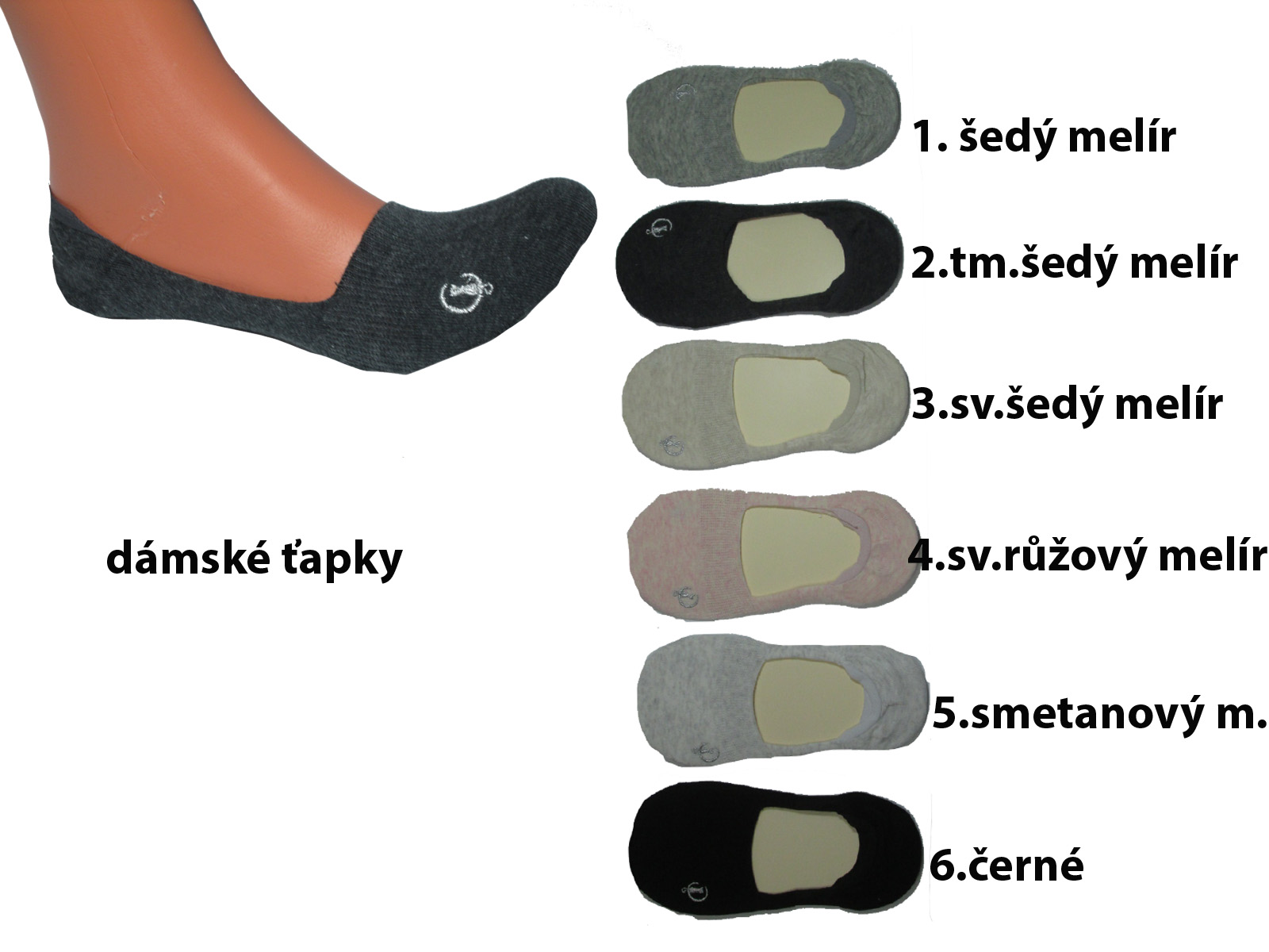 Dámské ponožky ťapky Aura.via