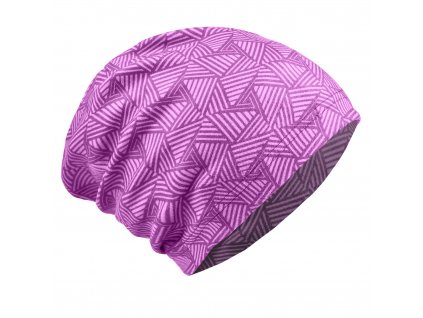 Dívčí fleesová spadená čepice UNUO ostružinová