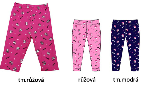 velikostní řada:98-128-Dívčí  3/4 legíny SEZON