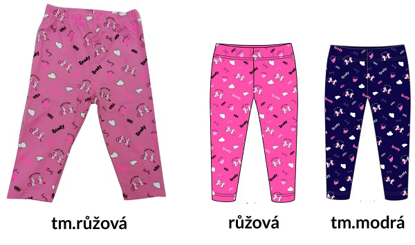 velikostní řada:116-146-Dívčí  3/4 legíny SEZON