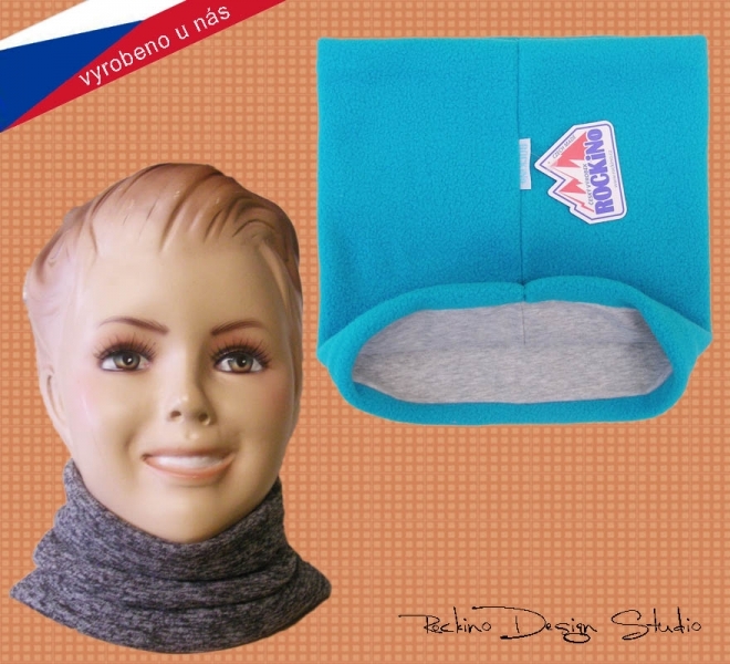 Rockino 1917 Dětský fleesový nákrčník tyrkysový  jednobarevný