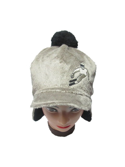 obvod 54-Chlapecká zimní flaušová čepice - hnědá barva