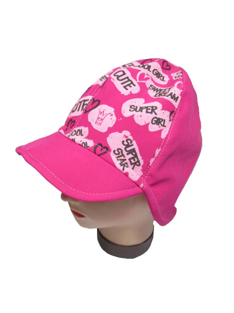 vel.54-Dívčí softshellová čepice s kšiltem Rockino - růžová barva
