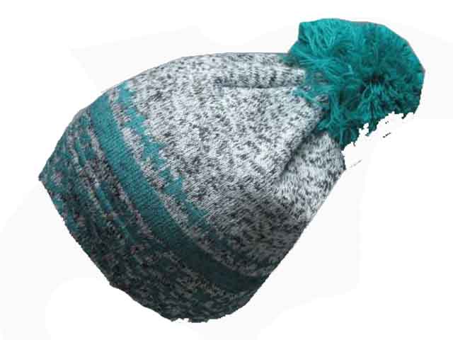 Rockino 1163 Dětská zimní čepice - černo-bílá-zelená barva