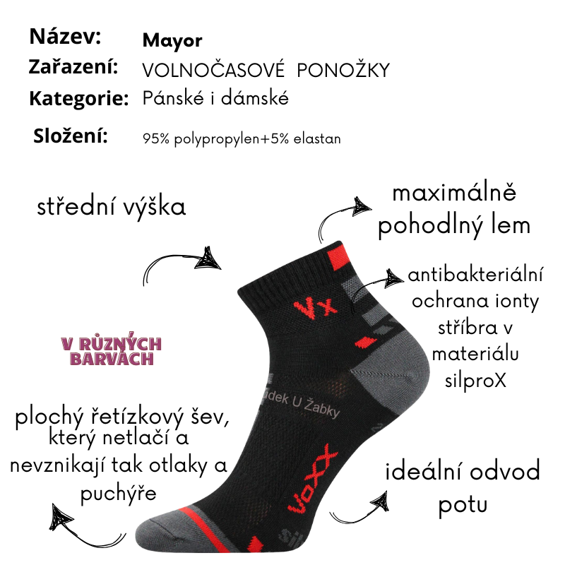 VOXX MAYOR Dámské, pánské ponožky Voxx -tm.šedá barva