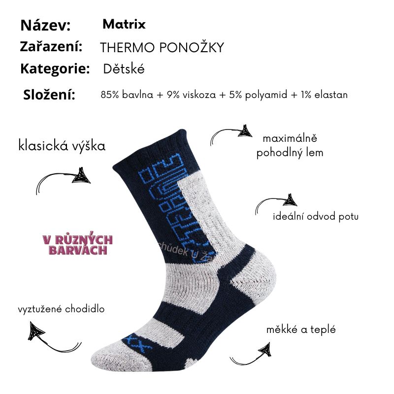 Chlapecké froté ponožky - klasická výška - modro-šedá barva