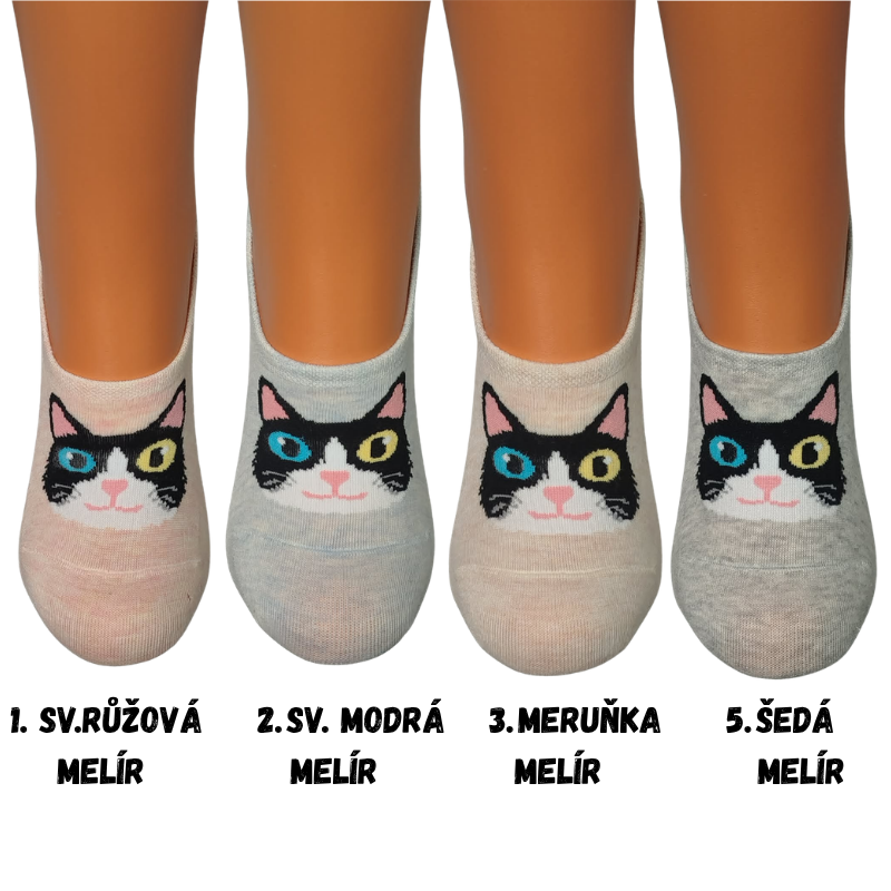 Dámské ponožky ťapky Aura.via kočky