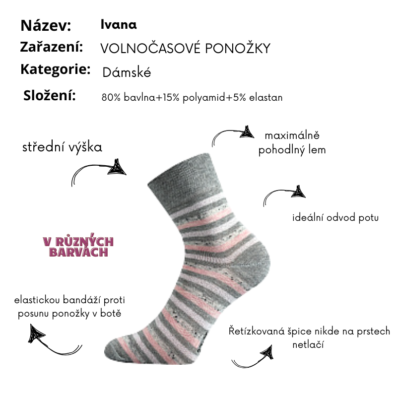 Dámské ponožky Voxx - klasická výška - Ivana - hvězdičky
