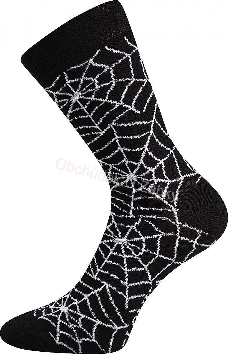 Fuski Boma Voxx DOBLE Dámské-Pánské  klasické crazy ponožky černé pavouk