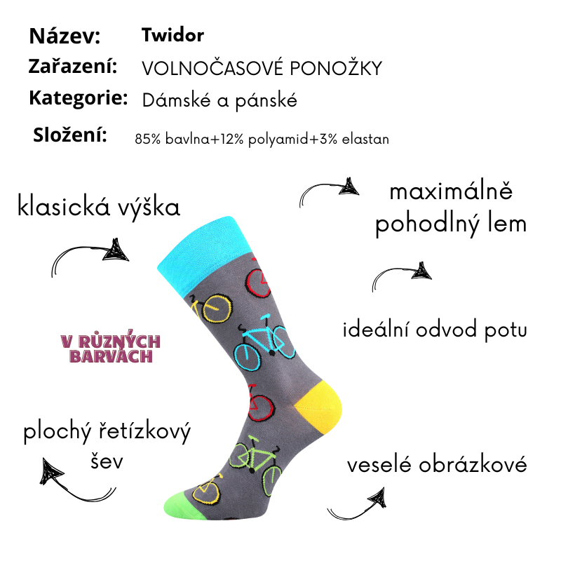Fuski Boma Voxx Twidor Pánské/Dámské klasické ponožky kočky černé