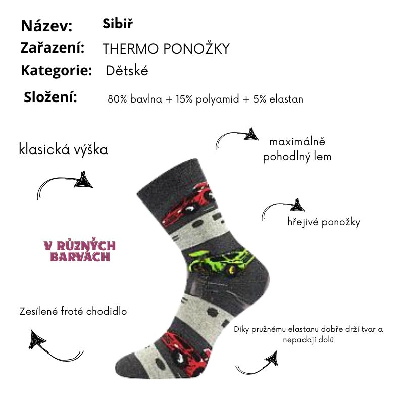 Fuski Boma Voxx Sibiř Dívčí froté ponožky pejsci