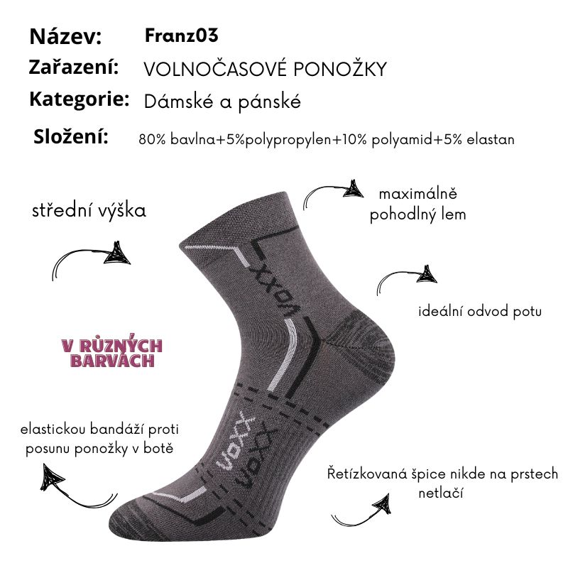Fuski Boma Voxx Franz03 Dámské, pánské ponožky tm.šedé