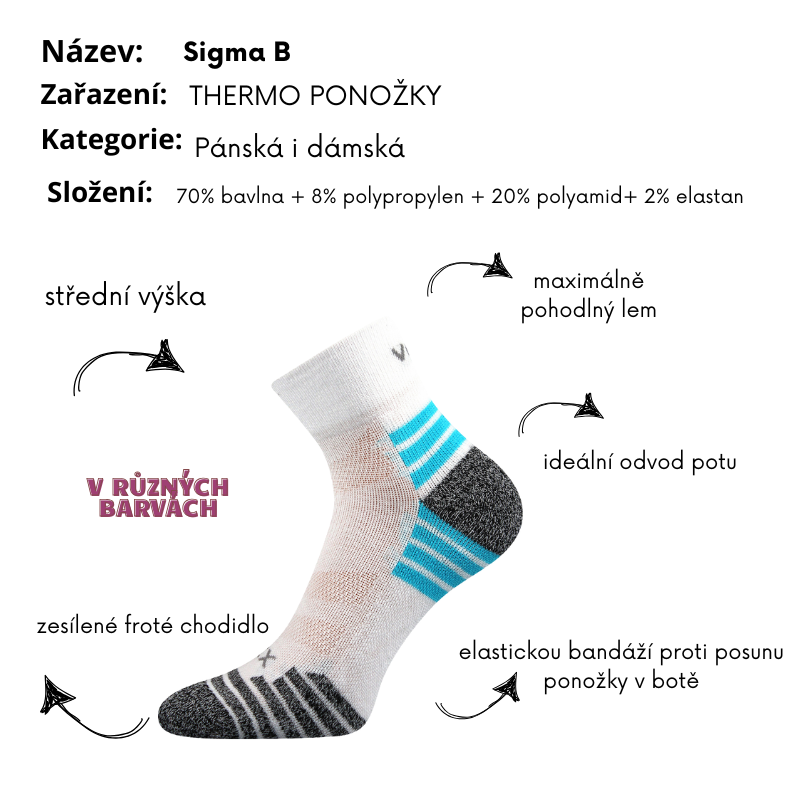 Fuski Boma Voxx Sigma B Pánské,dámské  sportovní froté ponožky šedé