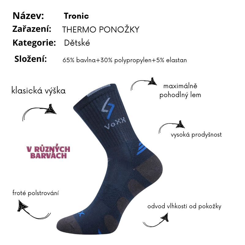 Chlapecké teplejší ponožky sv.šedá Tronik Fuski Boma Voxx