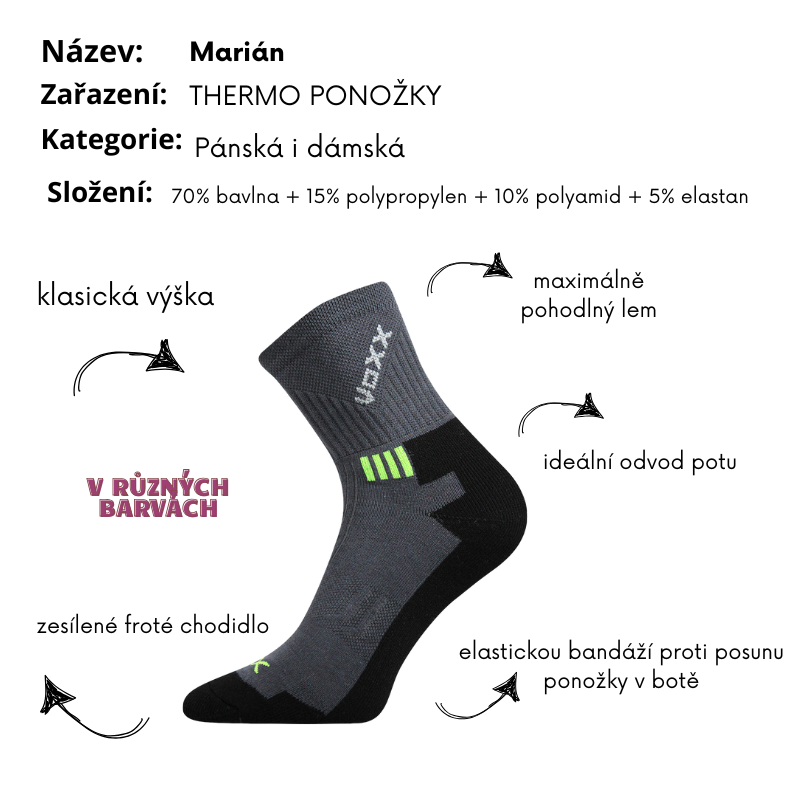 Sportovní froté ponožky Marián tm.modré Fuski Boma Voxx