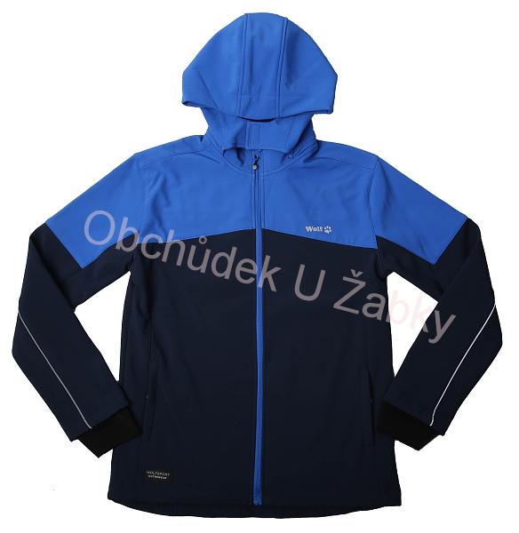 CHLAPECKÁ SOFTSHELLOVÁ BUNDA modrá/tm.modrá Wolf B2269